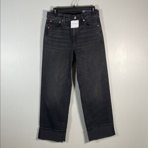 American Eagle Stovepipe High Rise Jeans Women Black 4 Standard 27w Stretch